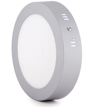 Downlight sobrepuesto circular 18 watios plata 6400K