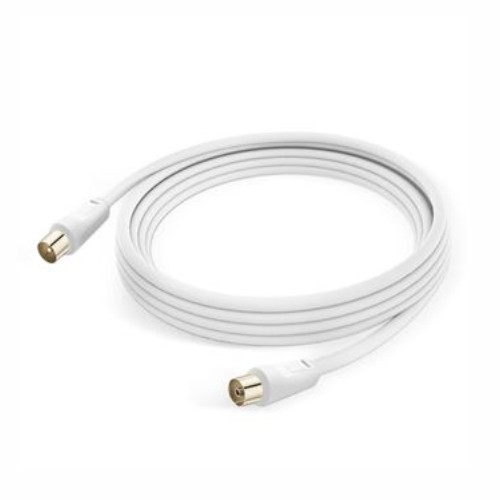 Cable blanco televisión macho-hembra 3.0m 9.5mm