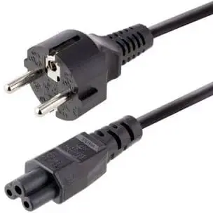 Cable de  conexión 1.5 metros 2x0,75mm 16A NEGRO  (conexion mickey)(SCHUKO) 