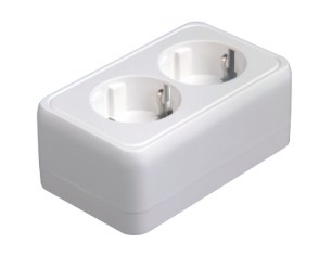 [GM10400] Enchufe de superficie doble (caja de 10 pcs)