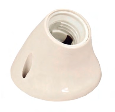 [1041/B] Portalámparas zócalo curvo blanco 