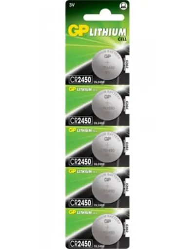 [CR2450-B5 GP] Pilas botón GP CR2450-B5 3V 610 mAh 5 uds